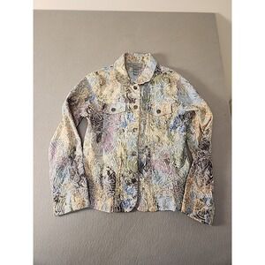 Analogy Jacket Women's  Embroidered Paisley Jacket Sz Large